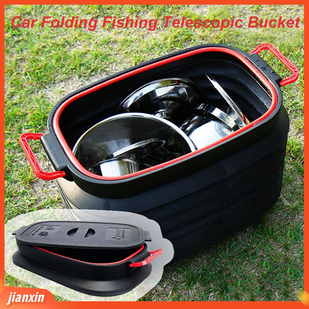 (In Stock) Kotak Penyimpanan Bagasi Otomatis Mobil Lipat Multifungsi Bisa Organizer Ember Dengan Tutup