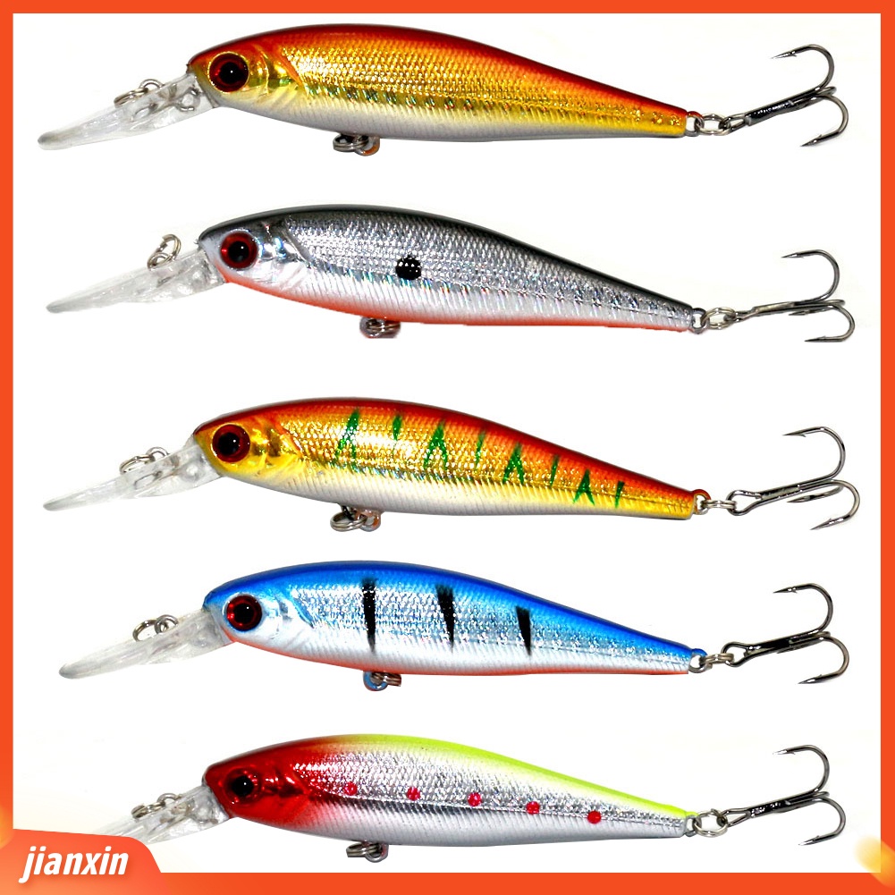 (In Stock) 11cm Pola Garis Ikan Kecil Streak Memancing Umpan Bass Kait Air Tawar Umpan Keras