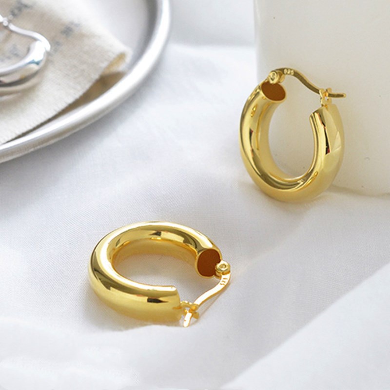 Anting Bulat Minimalis Prancis