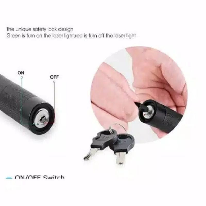 Green Laser Pointer 303 / Laser Hijau Jarak Jauh Lengkap Dengan Baterai Dan Charger