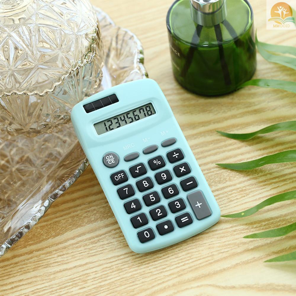 In Stock Kalkulator Lucu Mini 8digis Display Solar &amp; Baterai Dual Power Portable Elektronik Calculator Alat Penyejuk Penyejuk Untuk Siswa Sekolah Anak Kantor Rumah