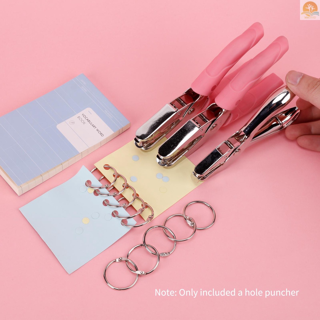 In Stock tenwin Handheld One-Hole Punch Single Hole Puncher Heavy Duty Kapasitas 8lembar Untuk Binder Notebook Craft Kertas Kartu Ucapan Scrapbook