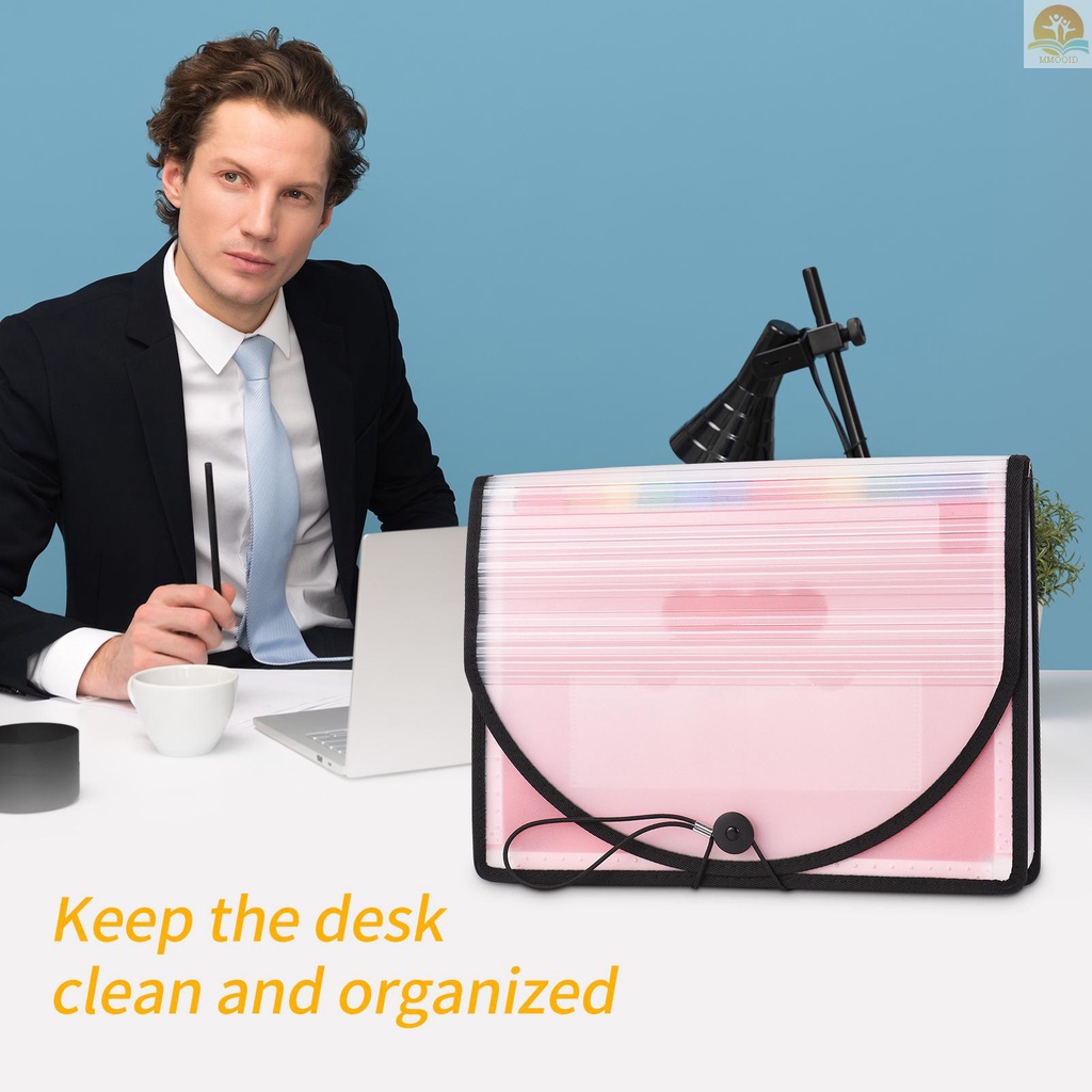 In Stock Accordian File Folder Organizer 24saku Memperluas Tas File Dengan Penutup Ukuran Surat A4 Document Organizer Warna Pelangi Untuk Rumah Kantor Sekolah