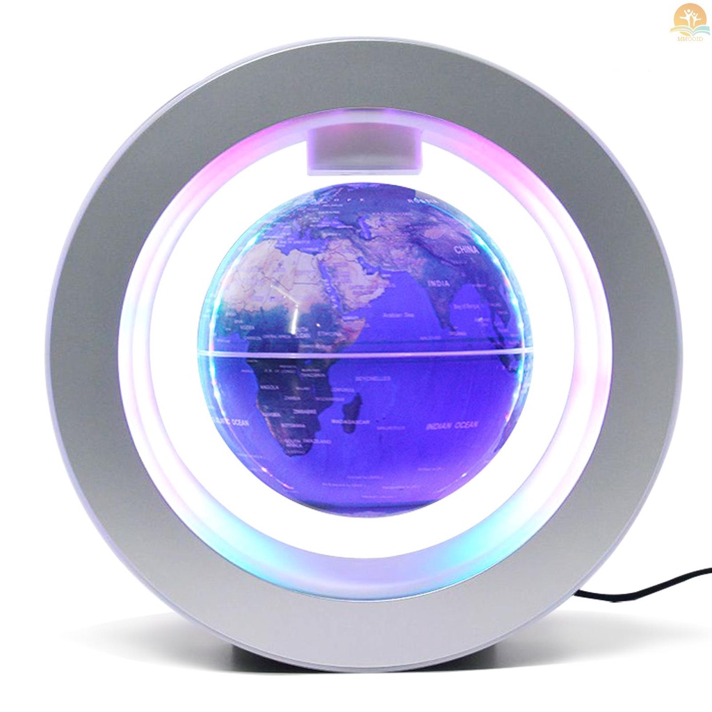 In Stock Bola Dunia Mengambang Dengan Lampu LED Berubah Warna 6inci Levitation Magnetik Berputar Peta Dunia Dengan Dasar Cahaya Multicolor Kreatif Anti Gravitasi Globe Lampu Untuk Anak G