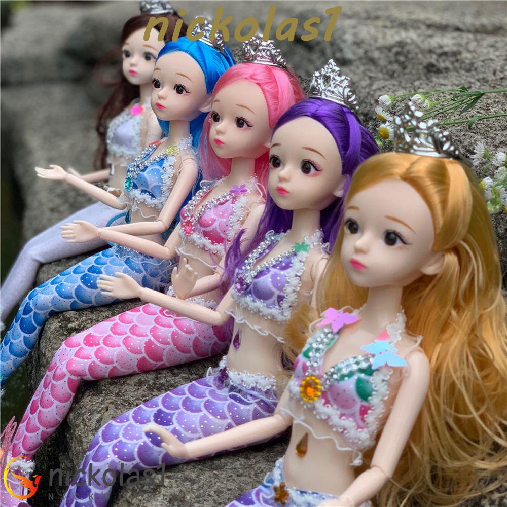 NICKOLAS1 Bjd Boneka Fashion 30cm 13sambungan Bergerak 3D Mata Bermain Baju Rumah Dilepas Dress-up Mainan