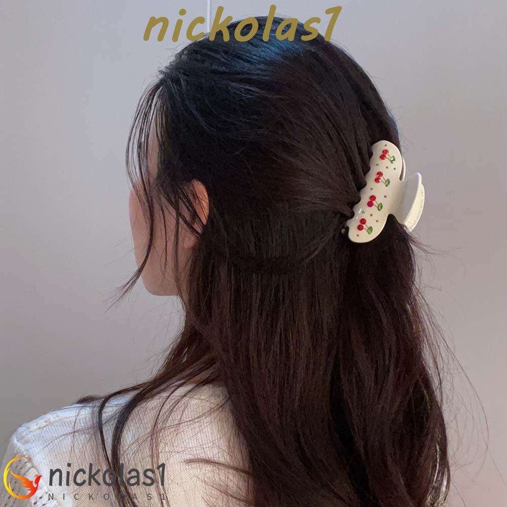 NICKOLAS1 Jepit Rambut Cherry Minimalis Manis Kristal Cherry Berlian Putih Berlian Imitasi Hiasan Rambut