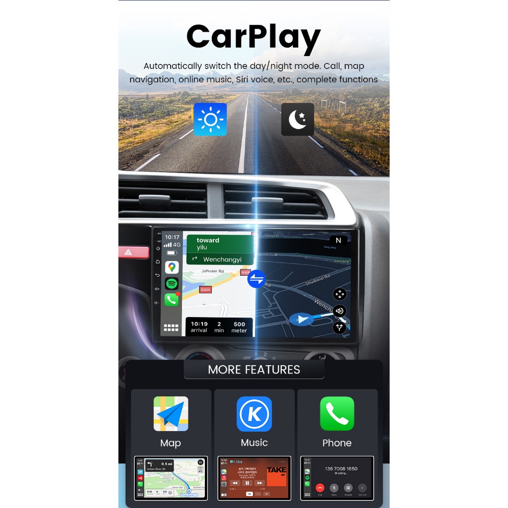 AKN88 - CARLINKIT Dongle Carplay Android Auto Headunit - Wireless CPC200-CCPA