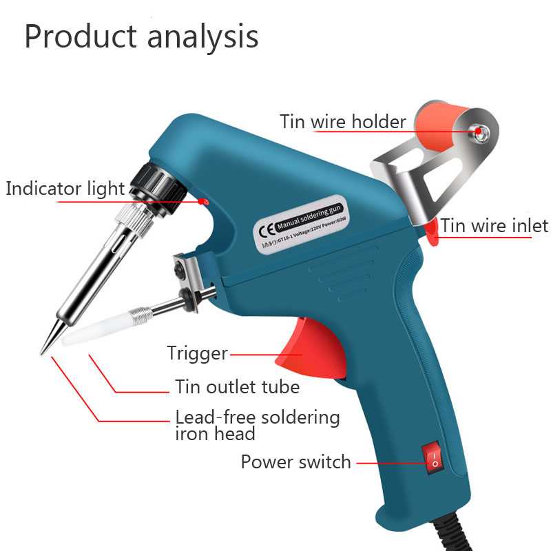 Solder Listrik Tembak Tin Iron Gun Adjustable Heat 220V 60W BURNHILDA