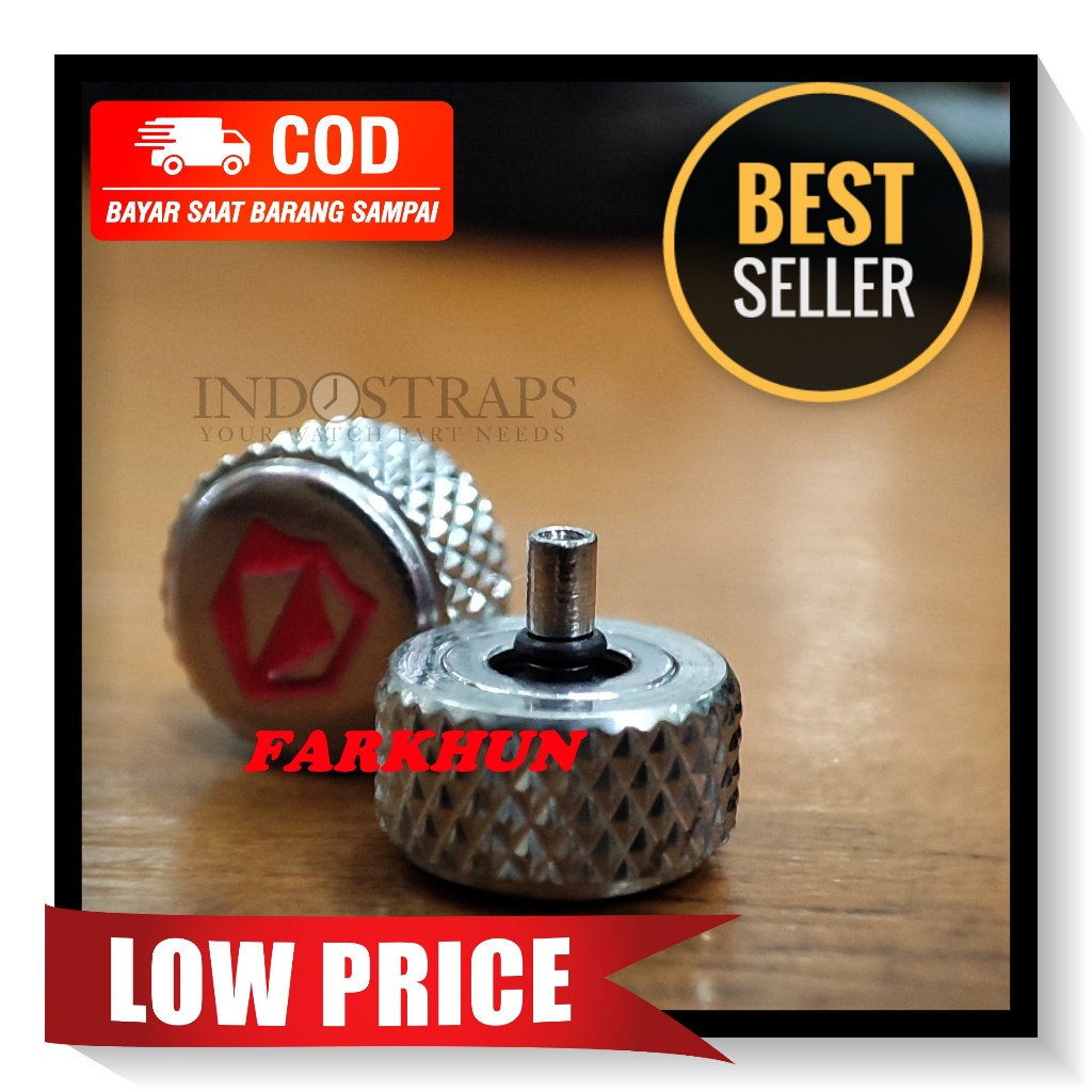 TERBAIK KNOP CROWN JAM TANGAN EXPEDITION 6.1x 6.7 x 3.7 MM SEAL WATERPROOF SILVER PUTARAN ANTI AIR 6
