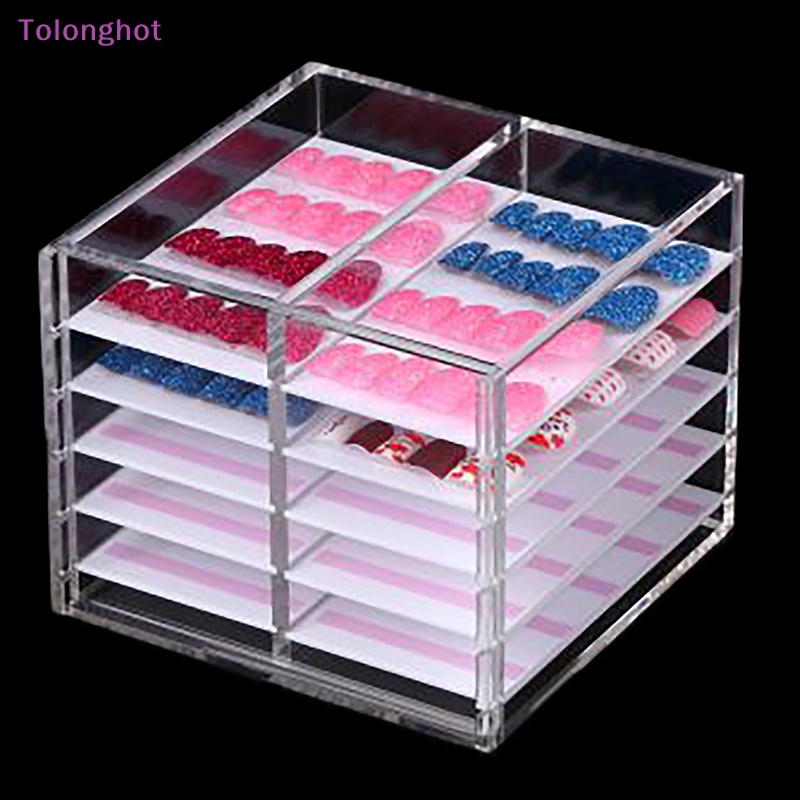 Tolonghot&gt; 5/10lapisan Nail Art Storage Display Box Memakai Armor Transparan Akrilik Kotak Manicure Collector Box Sudah Finishing Packing Kuku Palsu Dengan Baik