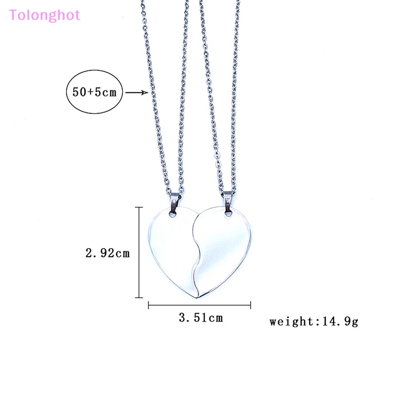 Tolonghot&gt; Kreatif Bentuk Hati Puzzle Pasangan Kalung Set Pecinta Busana Liontin Perhiasan Valene Hari Memorial Hadiah well