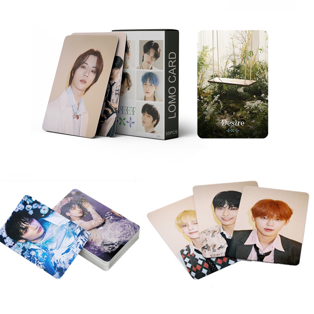 55pcs /box TXT Jepang Mini 2nd Album SWEET Photocards Desire Pasrah Kartu Lomo Tomorrow X Together Kpop Postcards