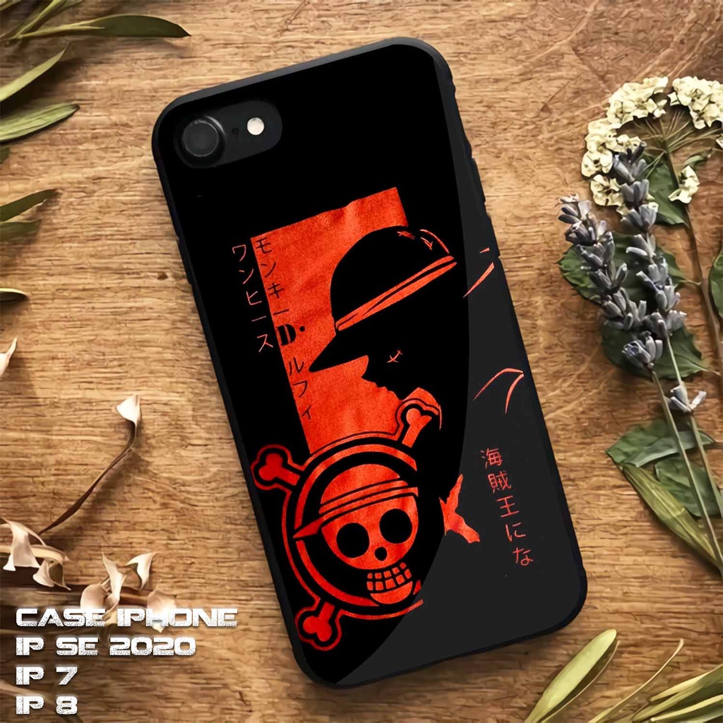 Case Kilau Glossy Iphone 7 | IP 8 | IP SE 2020 | Motif Anime One Piece Luffy