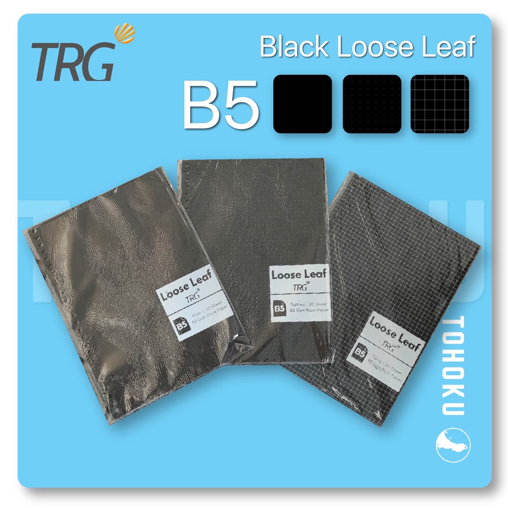 

Isi Loose Leaf Hitam B5 TRG - Refill Binder Black Paper Dotted Grid Plain B5 TRG