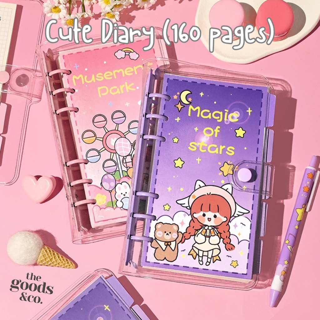 

CUTE DIARY JOURNAL KOREA STYLE BINDER DIARY SET LENGKAP KERTAS A6 BUKU CATATAN HARIAN NOTEBOOK