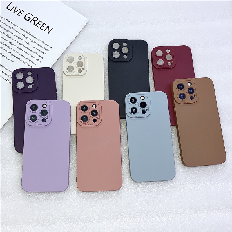 (Kamera Pro) Untuk Iphone Case14 13 12 11 Pro Max X XR XSMAX 6 7 8 Plus 12mini 13mini 14plus Perlindungan Lensa Soft Silicon