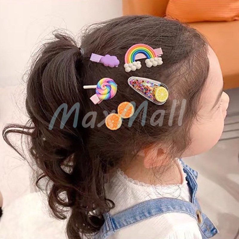 10in1 Jepit Rambut Anak Perempuan Lucu Jepitan Rambut Fashion Karakter Jepitan Hair Pin Gaya Korea Kids Unicorn Ice Cream Jepitan Rambut Anak Perempuan Korea