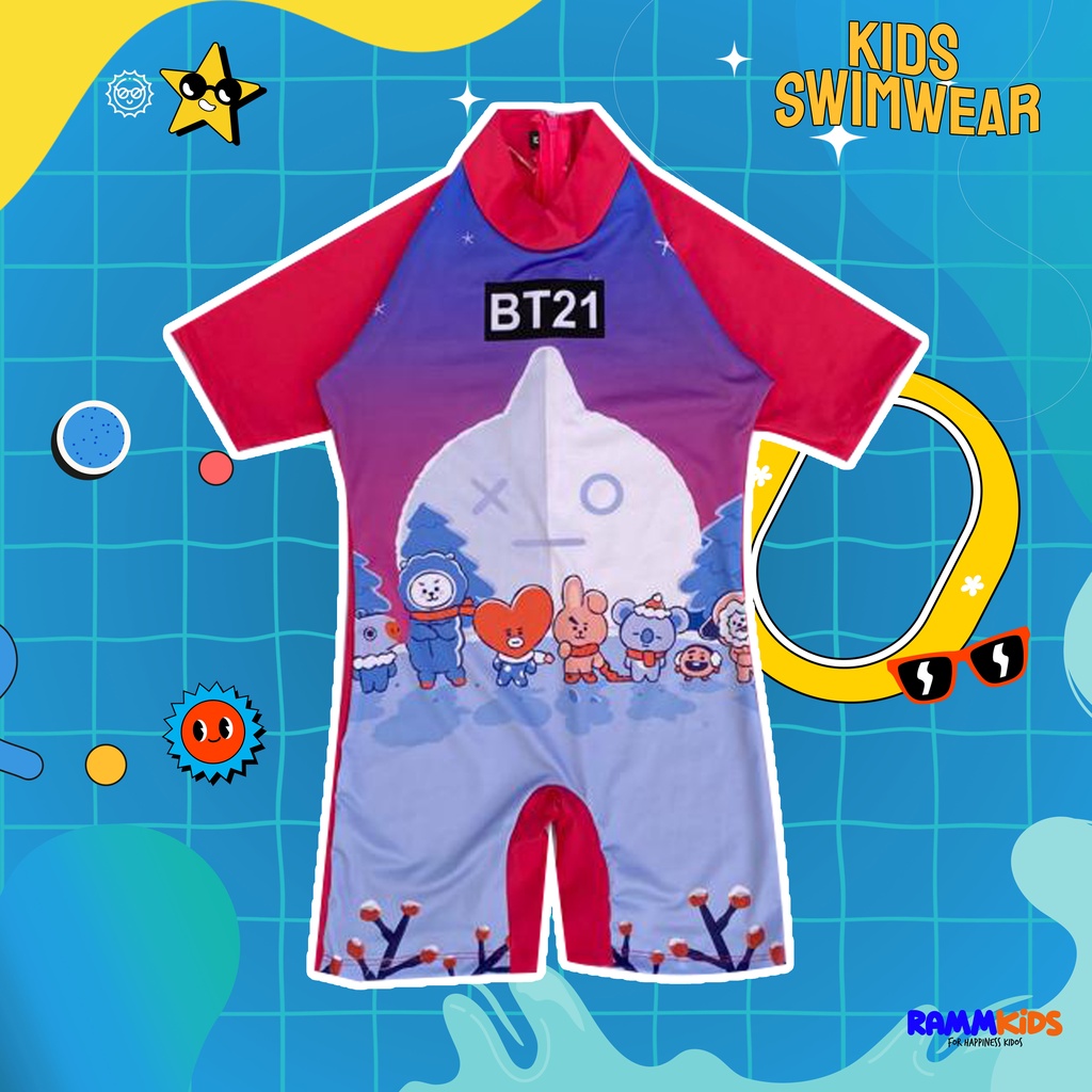Rammkids | Baju Renang Anak Perempuan Karakter BT21Terbaru