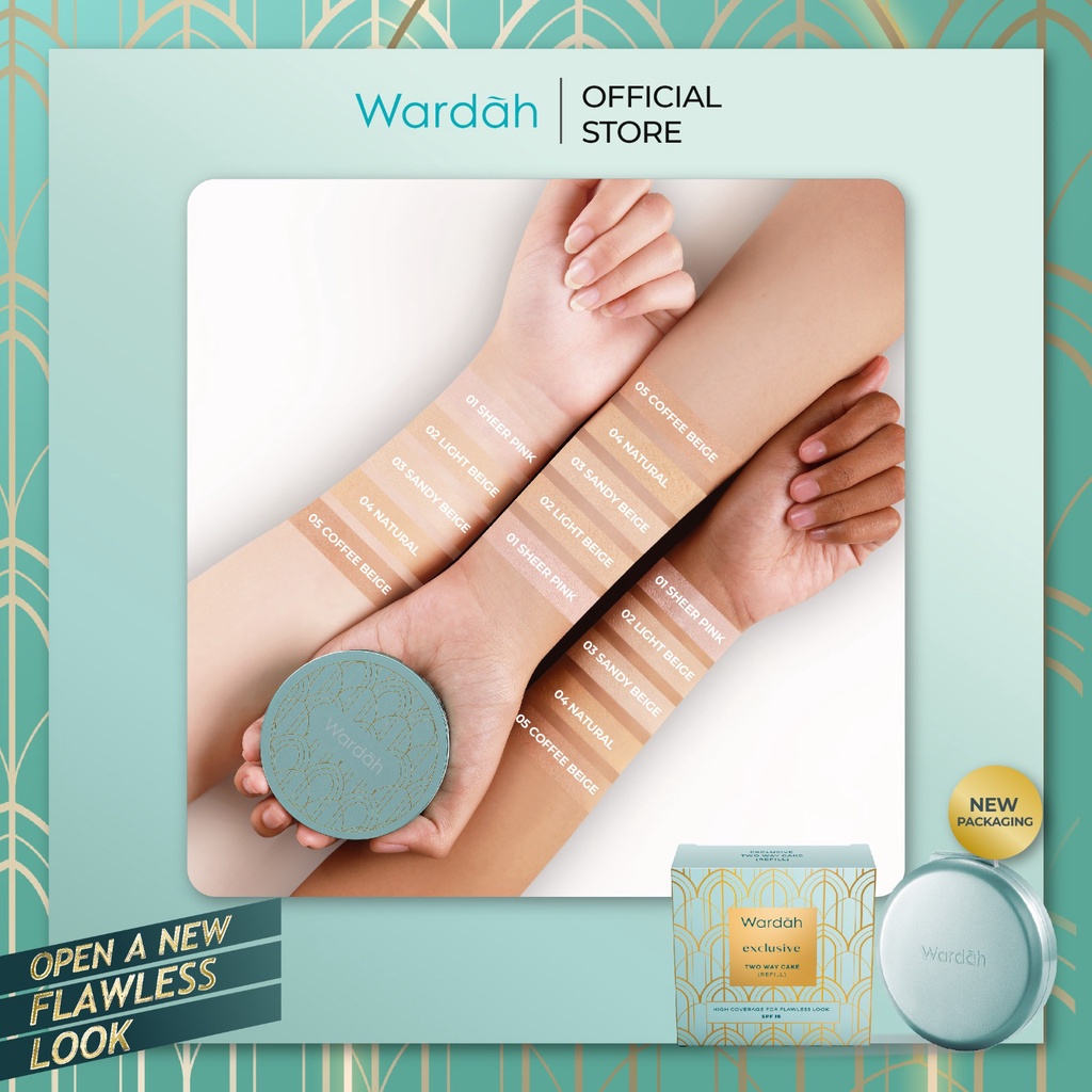 Wardah Refill Exclusive Two Way Cake 12g - Bedak Dengan Tingkat Coverage Tinggi Yang Halus dan Tahan