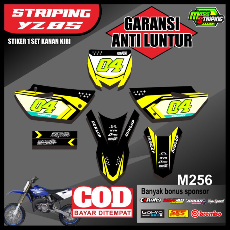 MASS Striping- Striping Sticker List Variasi Motor Trail Yamaha YZ 85 New  semi fullbody bisa custom
