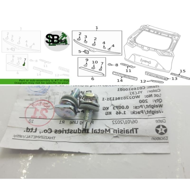 baut garnish CR-V 2017- 2020 original honda