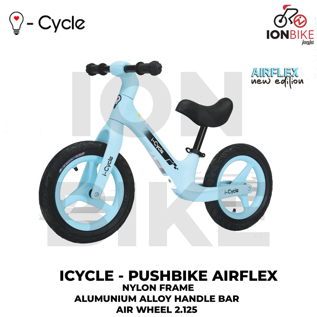 Pushbike Icycle Airflex Nylon Balance Bike Push Bike I-cycle i Cycle Terbaru Ringan Murah Sepeda Kes