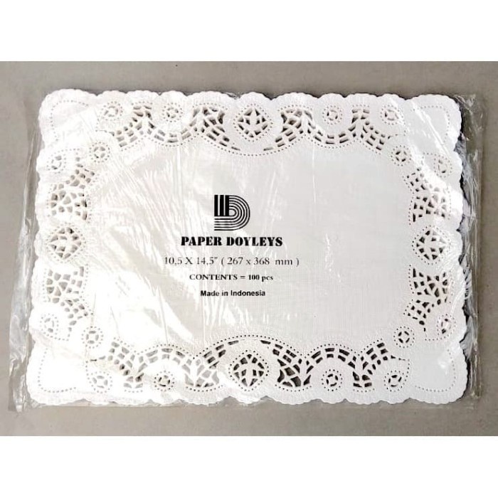 Doilies Persegi Panjang Rosa 10x14,5" / Paper Doilies / Renda Kertas