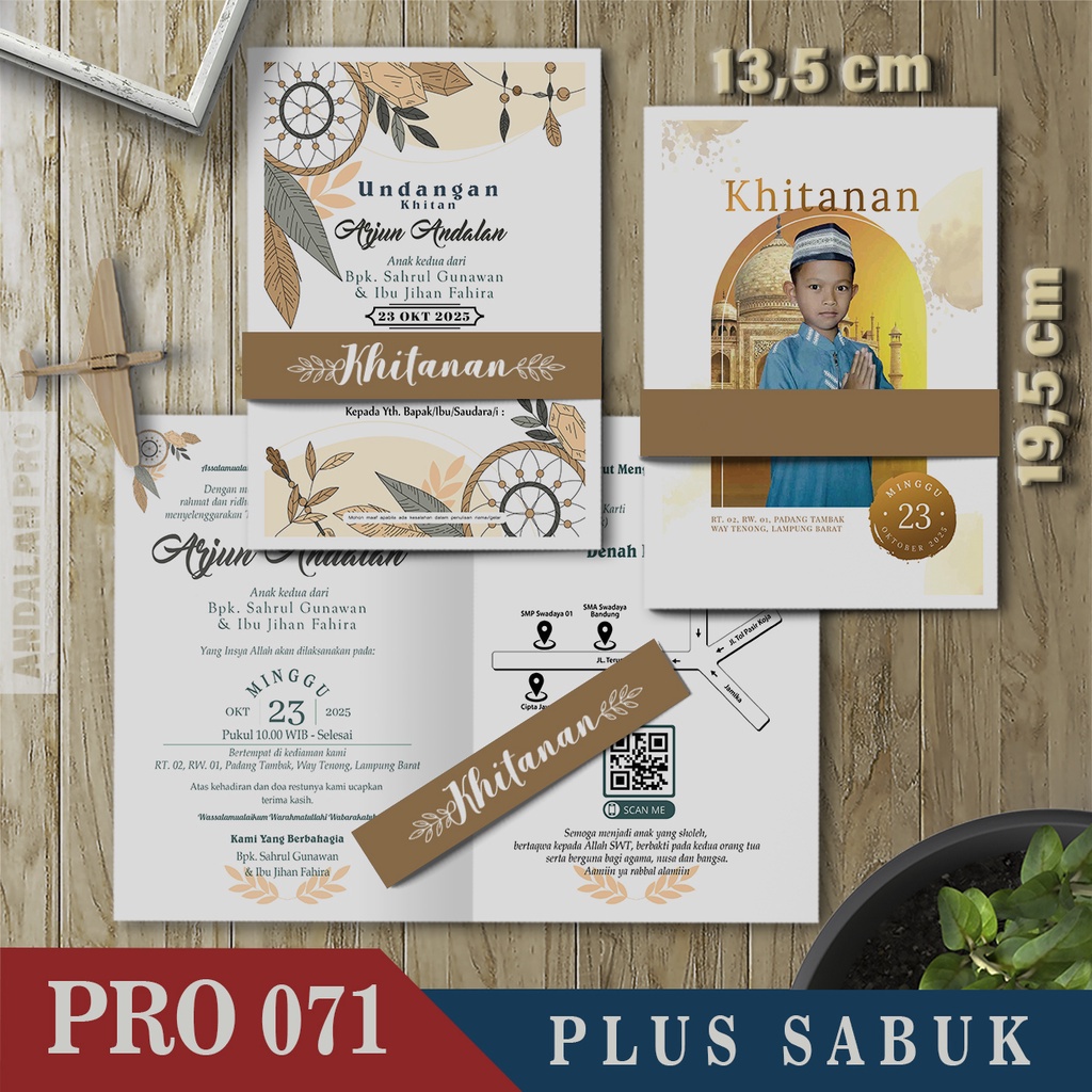 Kode Toko: S12 - Pro 071 Khitan / Khitanan Pakai Foto - Cetak Undangan Variasi Sabuk  Termurah, Unda