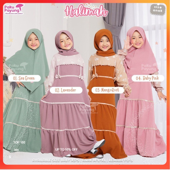 Gamis Paku Payung Terbaru Gamis Anak HALIMAH SERIES by Paku Payung