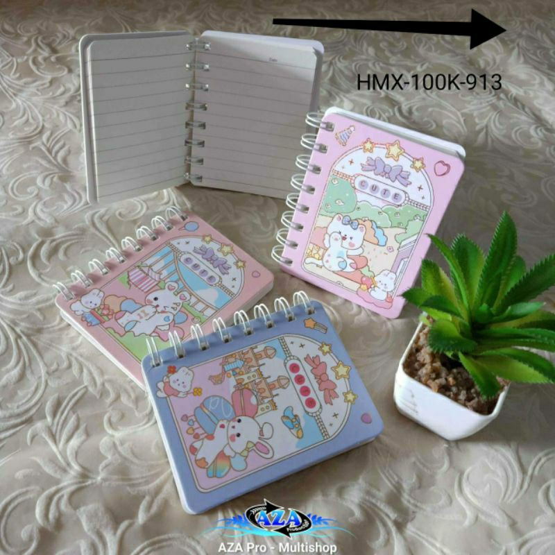 

BUKU RING SPIRAL A7 CATATAN MEMO MINI LUCU HMX-100k-913 CUTE NOTEBOOK