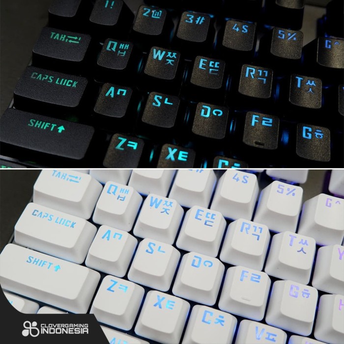Keycaps CLV Korea Hangul Layout - Keycap Set Mechanical Keyboard ABS - Putih