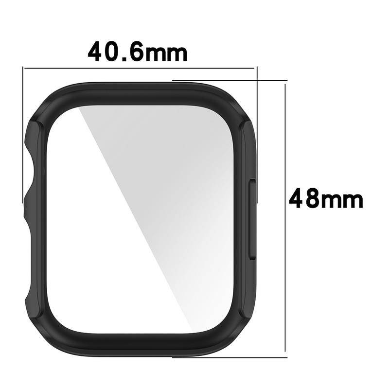 Kaca+cover For Apple Watch Series8 7 6 5 4 3 2 1 SE SE2 Pelindung Layar Hard PC Bumper Cover Pelindung Untuk iWatch 45mm 41mm 44mm 42mm 40mm 38mm