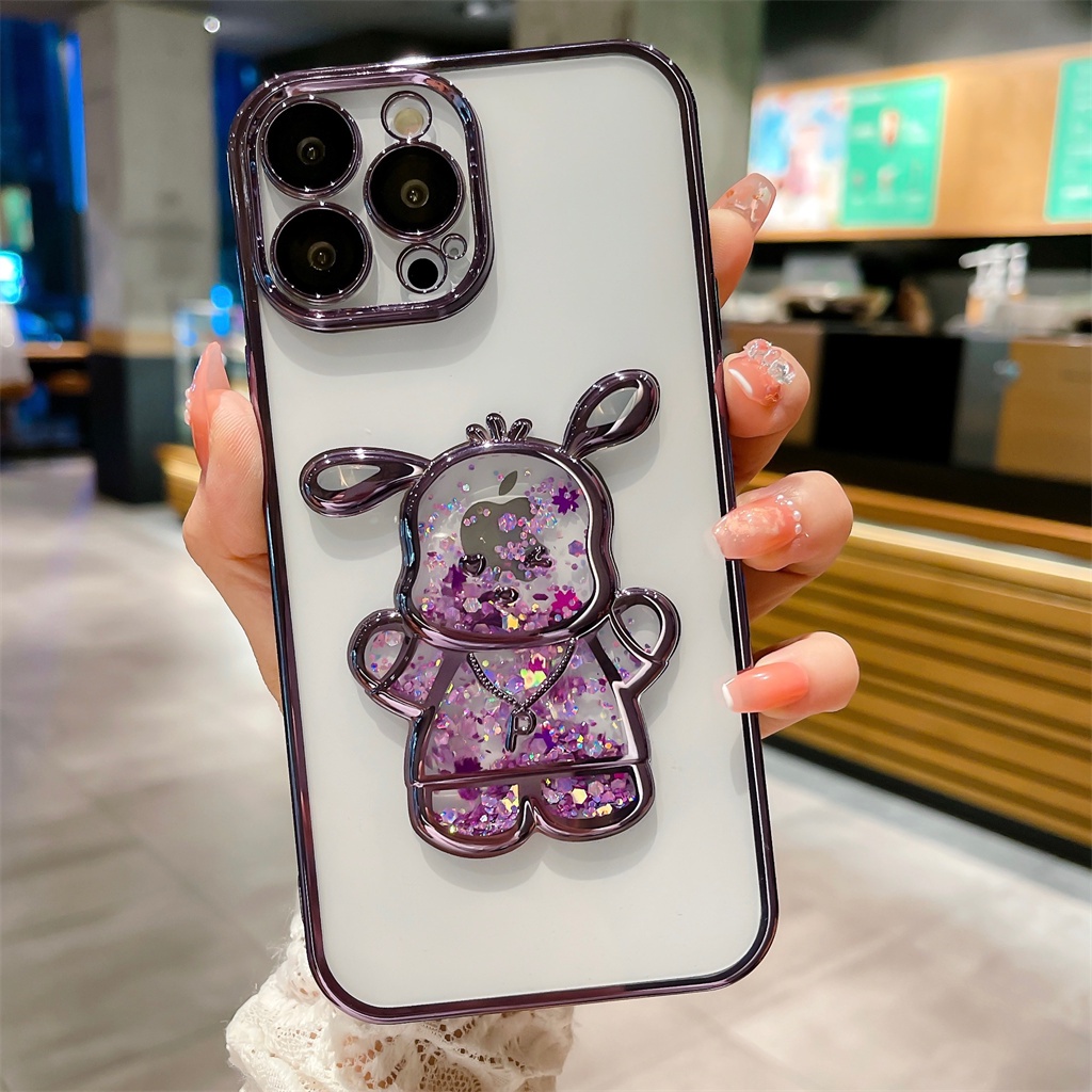 Kartun Mewah puppy Bening case iPhone 14 Pro Max case iPhone 13 12 Pro Max 11 case Kamera Perlindungan Lensa film Cakupan Penuh, Perlindungan Tahan Guncangan Lembut Penutup Belakang