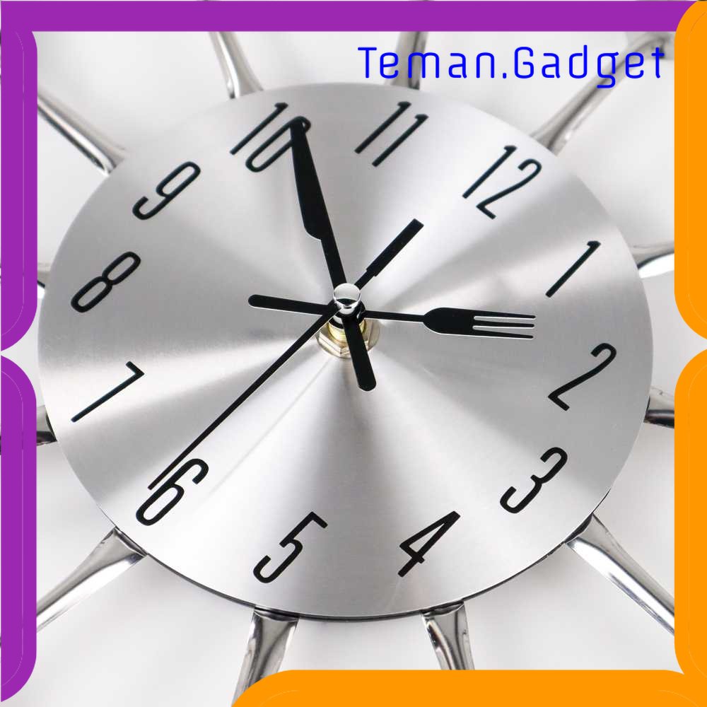 TG -  ART Taffware Jam Dinding 3D Creative Design Kuliner Sendok Garpu - T6806
