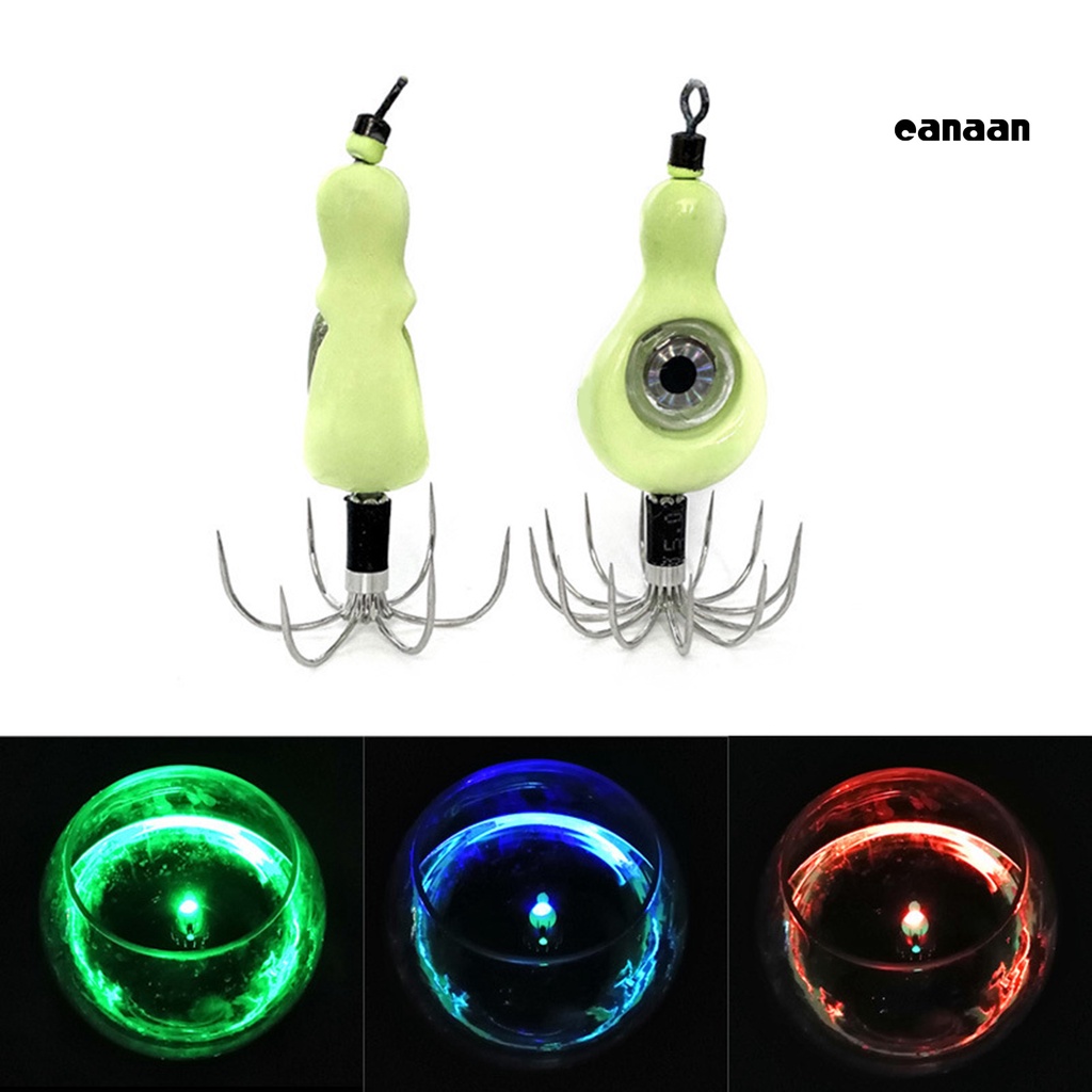 Cnn-pengait Mancing Lampu Kedip Tidak Mudah Tekuk Ringan Luminous Spinner Lure Squid Hook Untuk Angling