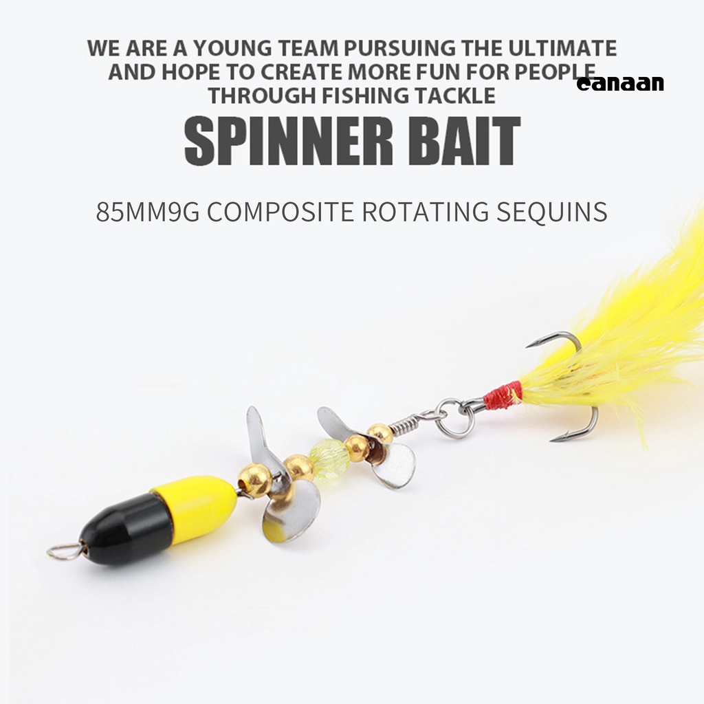 Cnn-8.5cm/9g Umpan Sequin Metal Warna Cerah Berduri Treble Hook Spinner Umpan Untuk Angling