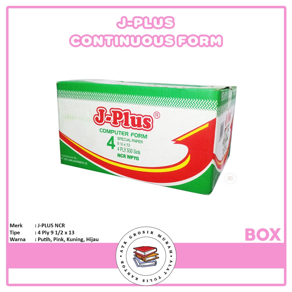 

J-PLUS - Kertas Komputer CF 91/2 x 13 4 Ply ( K4 ) NCR Kertas Komputer - Box