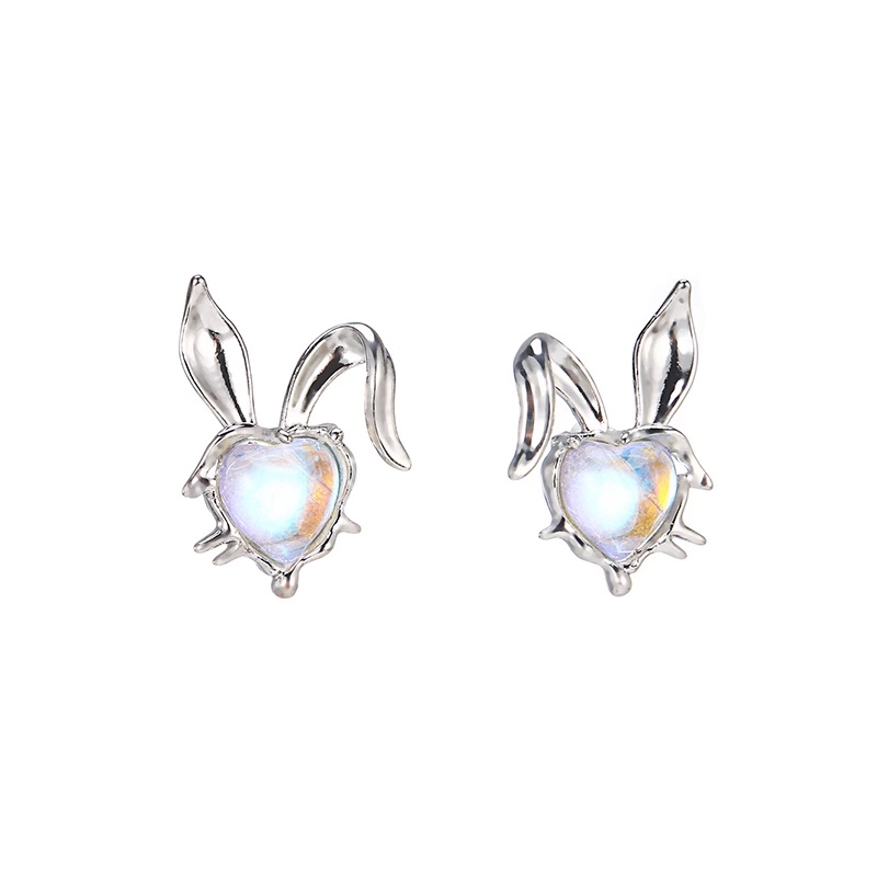 Anting Moonstone Lucu Love Giwang Telinga Kelinci Untuk Perempuan Wanita Yang Indah