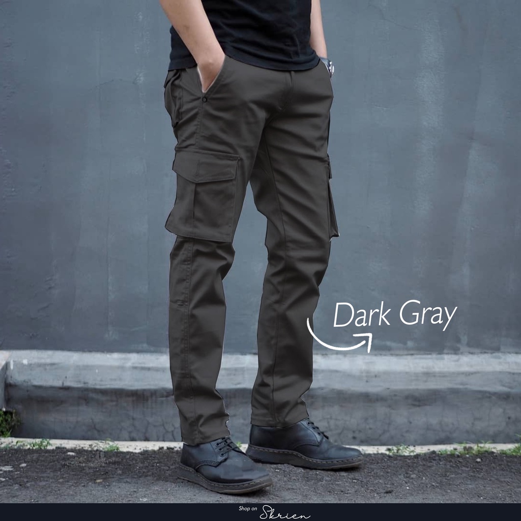 Celana Cargo Pants Panjang Pria Outdoor Slim Fit Premium All Varian