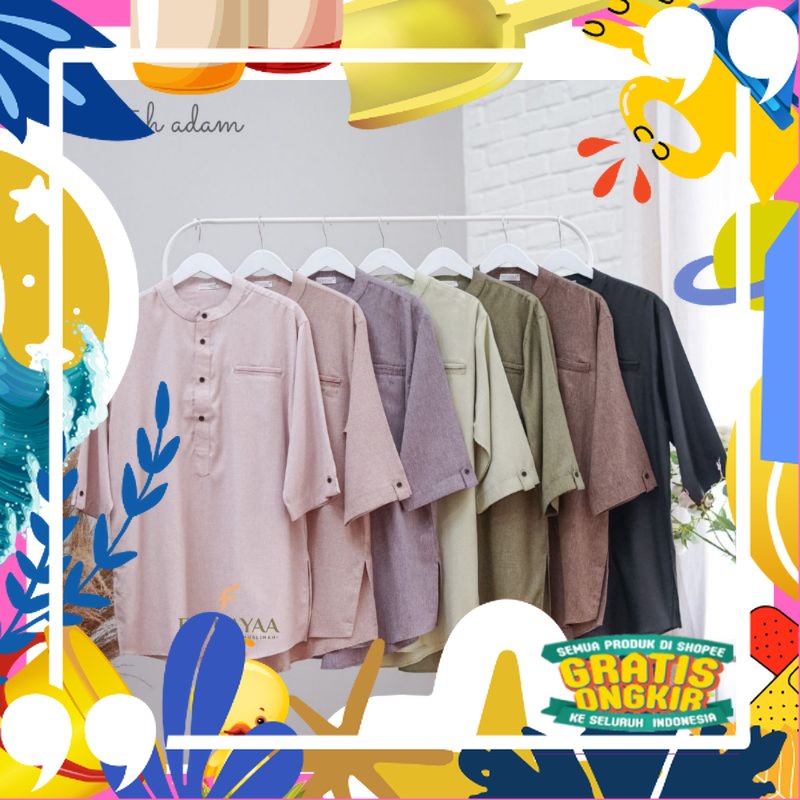 (Ready Stock) Kurtah Adam by Fathayaa Indonesia bahan Katun Madinah Adem Halus (set Couple gamis Set
