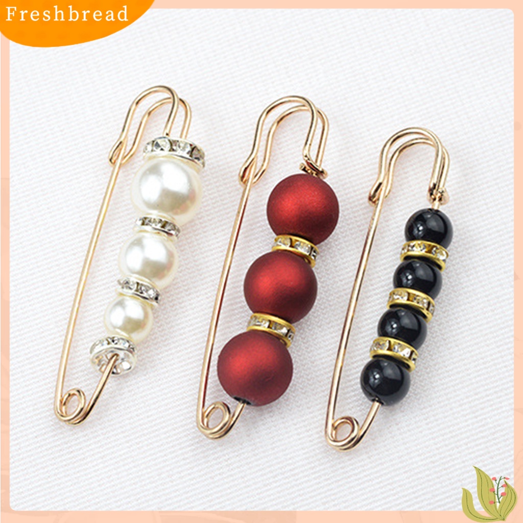 &lt; Freshbread &gt; Bros Pengaman Pengerjaan Halus Mencegah Ekspos Pin Pengaman Wanita Mutiara Imitasi Menarik Untuk Kerajinan Perhiasan