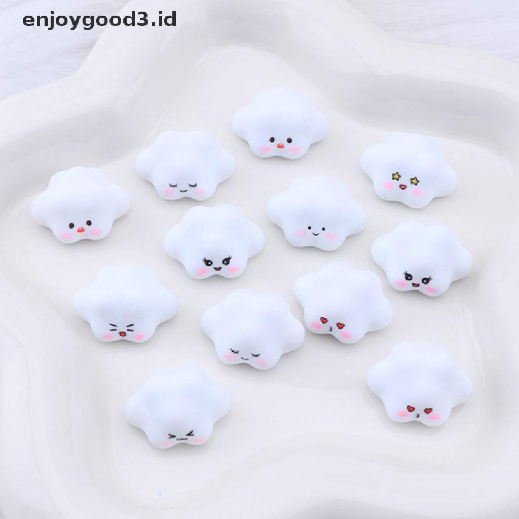 [Rready Stock] 10pcs Kawaii FlatBack Resin Kartun Awan Bercahaya Planet Cabochon Art Supply Dekorasi Pesona Kerajinan Grosir (ID)