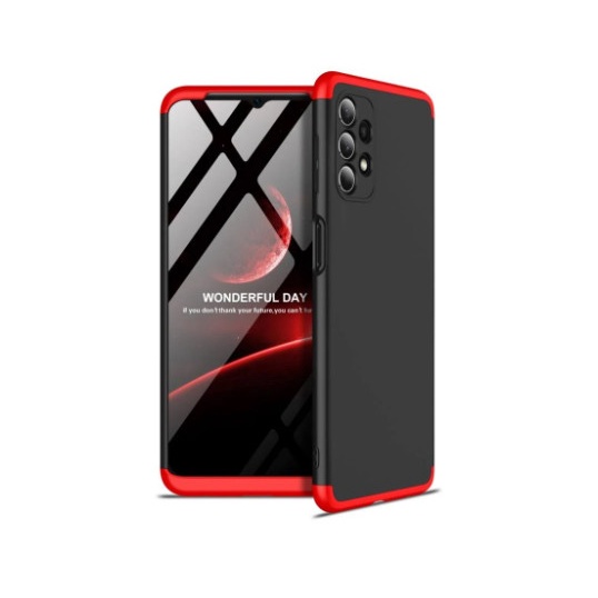 GKK Samsung A13 A23 A33 A53 A73 Casing Armor 360 Full Cover Hard Case - Samsung A33 5G, Hitam Merah