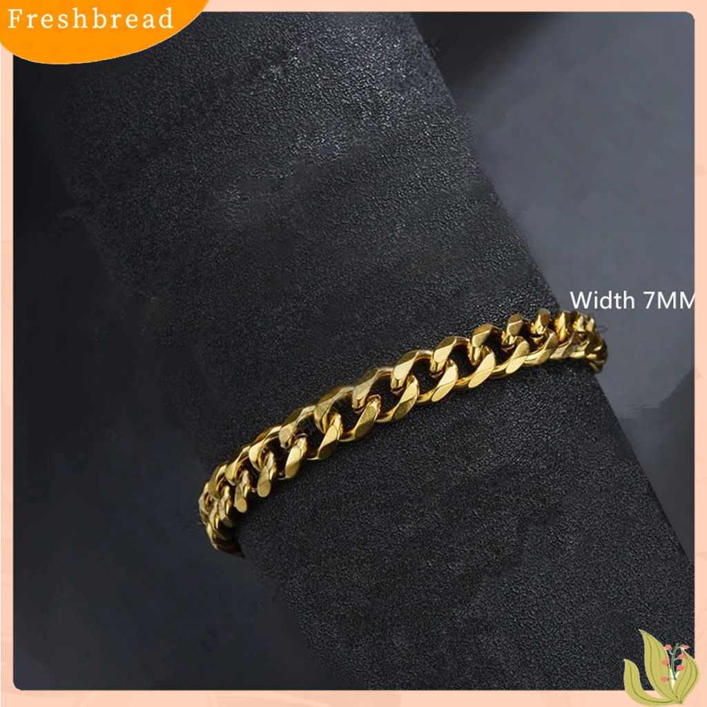 &lt; Freshbread &gt; Unisex Link Gelang Hip Hop Perhiasan Indah Penampilan Fashion Halus Rantai Kuba Untuk Pakaian Sehari-Hari