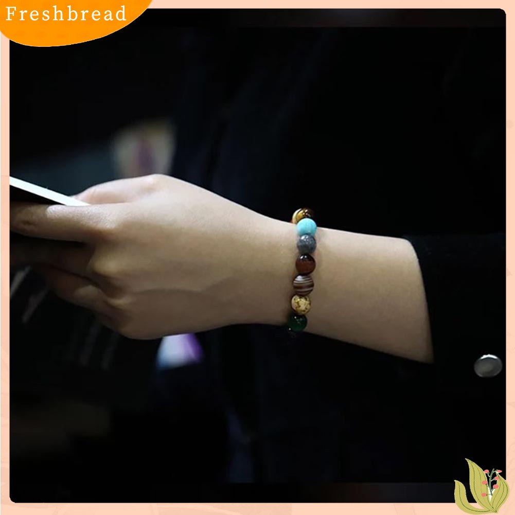 &lt; Freshbread &gt; Mode Semesta 8planet Manik-Manik Gelang Bangle Pasangan Perhiasan Elastis Hadiah