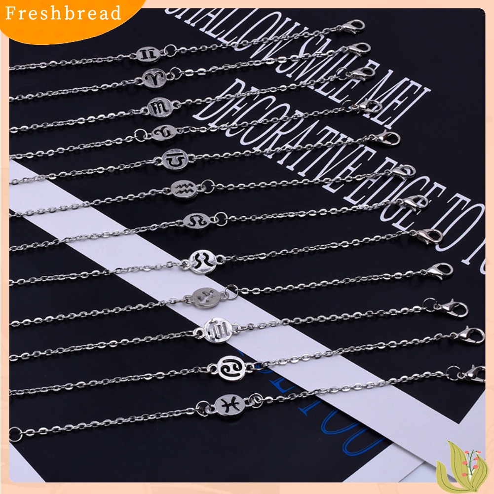 &lt; Freshbread &gt; 12stelasi Gelang Fashion Wanita Perhiasan Cuff Zodiak Sign Khusus Bangle