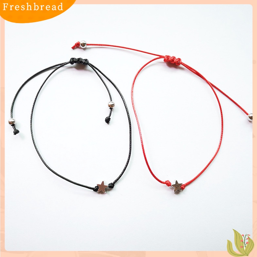 &lt; Freshbread &gt; 2Pcs Gelang Charm Gelang Pasangan Bahan Alloy Anti Pecah Mata Dengan Liontin Bintang Untuk Wanita