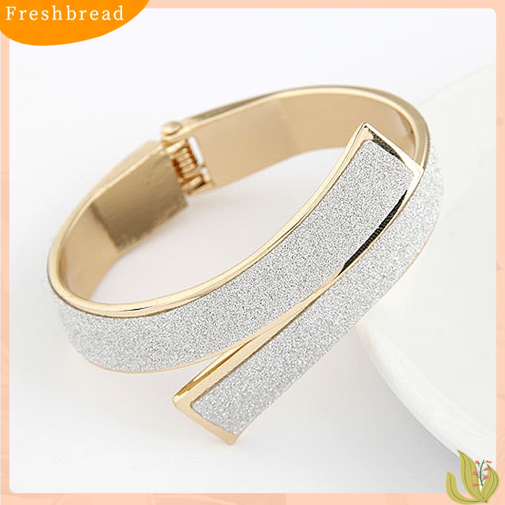 &lt; Freshbread &gt; Fashion Wanita Sederhana Elegan Glitter Terbuka Manset Gelang Bangle Perhiasan Hadiah