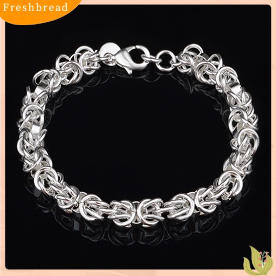 &lt; Freshbread &gt; Fashion Wanita925 Sterling Silver Gelang Bangle Rantai Perjamuan Perhiasan Hadiah