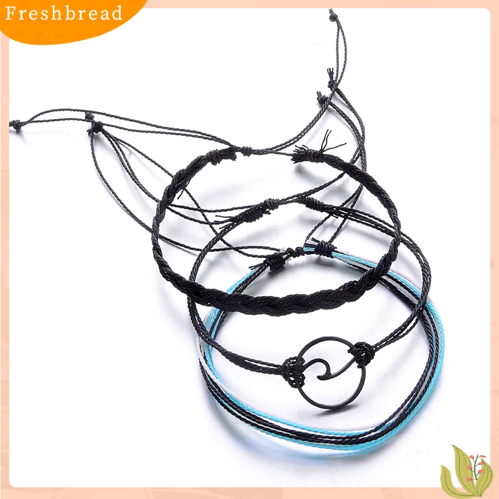 &lt; Freshbread &gt; 3Pcs/Set Gelang Multilayer Bohemia Tali Kepang Gelombang Lingkaran Gelang Tangan Untuk Pacaran